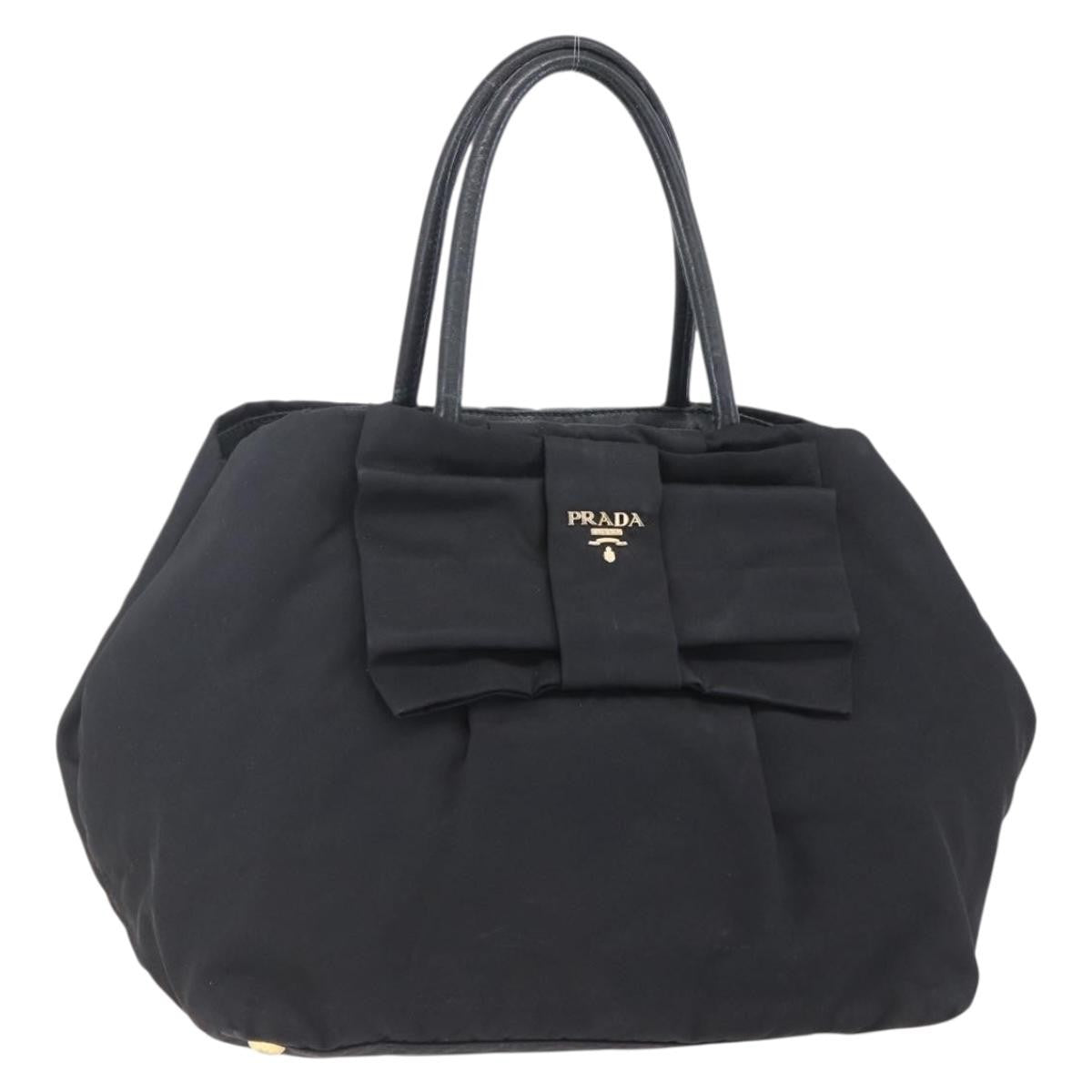 Prada Bow Tote Tessuto, BLACK, NYLON, Handbag