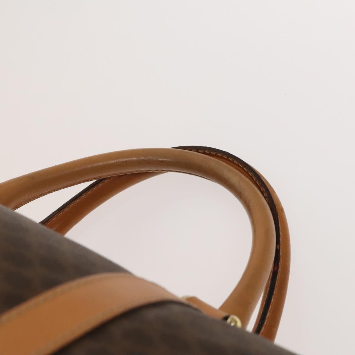 Celine Macadam Handbag Macadam with leather, BROWN, CANVAS, Handbag