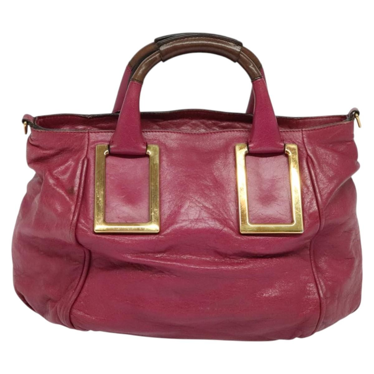 Chloe Ethel Tote Leather, PINK, LEATHER, Tote bag
