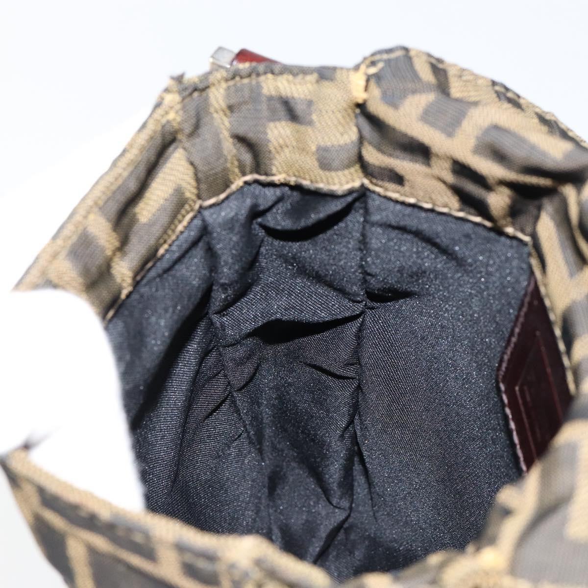 Fendi Flat Messenger Bag Zucca Canvas, BROWN, CANVAS, Shoulder bag