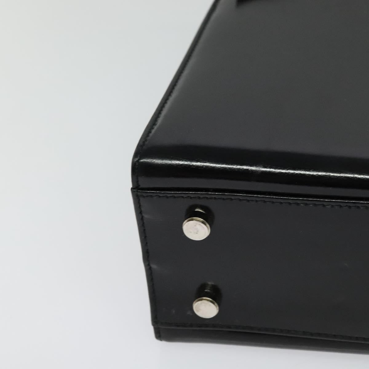 Salvatore Ferragamo Gancini handbag Patent leather, BLACK, PATENT_LEATHER, Handbag