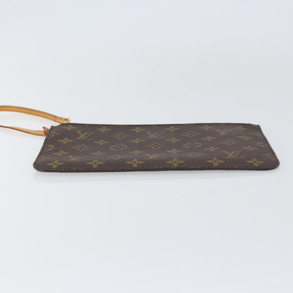 Louis Vuitton Neverfull Pochette Monogram Canvas, BROWN, CANVAS, Clutche & pouche
