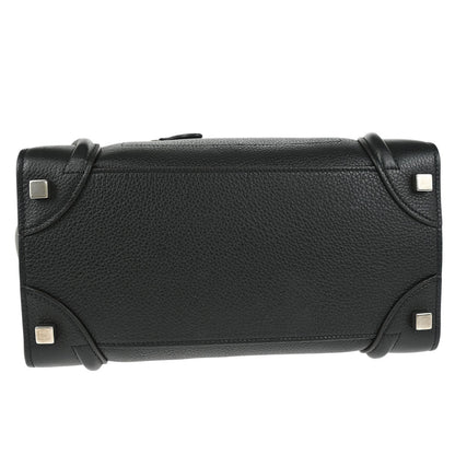 Celine Luggage Bag Smooth Leather, BLACK, LEATHER, Tote bag