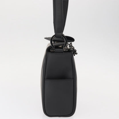 Salvatore Ferragamo Gancini Shoulder Bag Leather, BLACK, PATENT_LEATHER, Shoulder bag