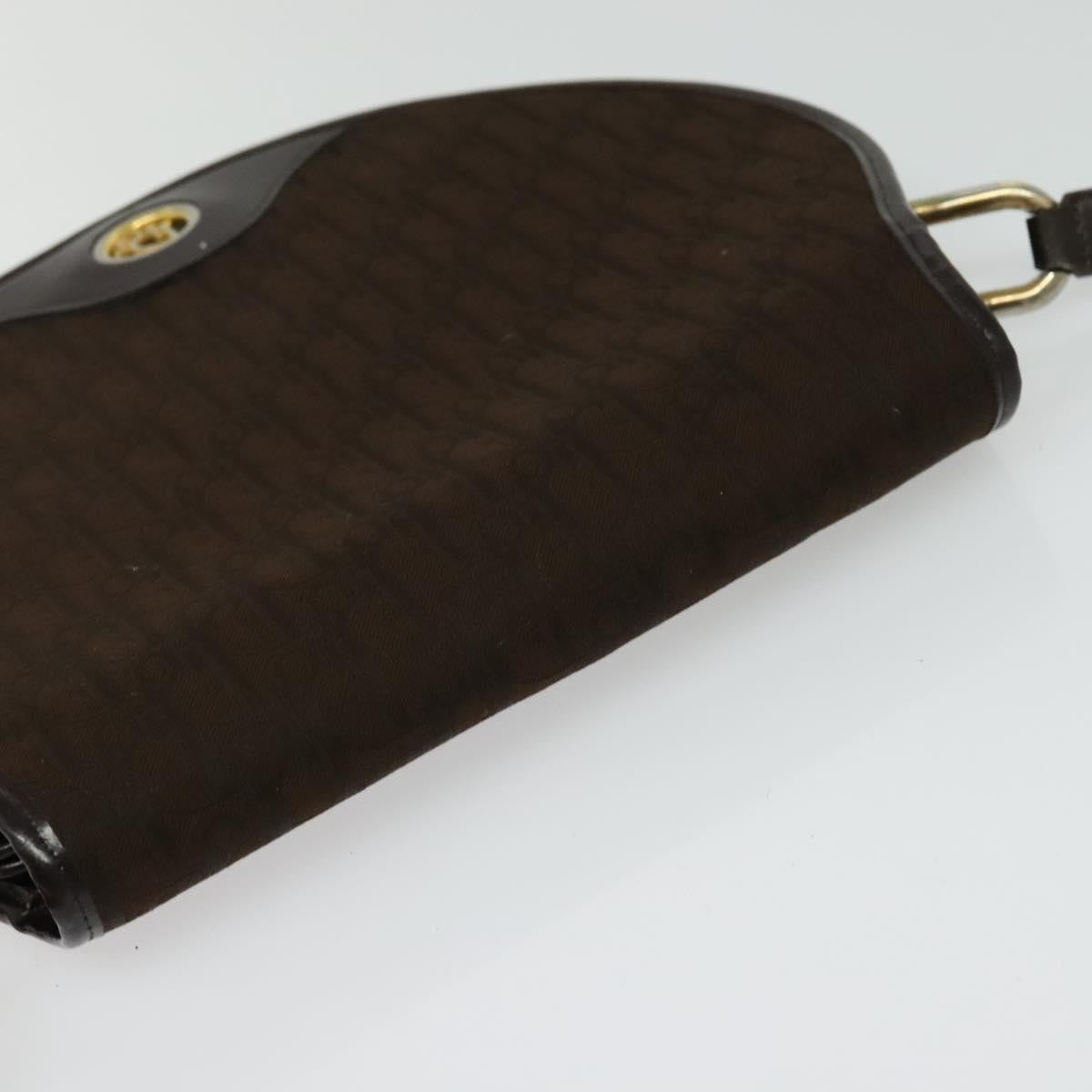 Christian Dior Vintage Trotter Flap Shoulder Bag Canvas, BROWN, CANVAS, Shoulder bag