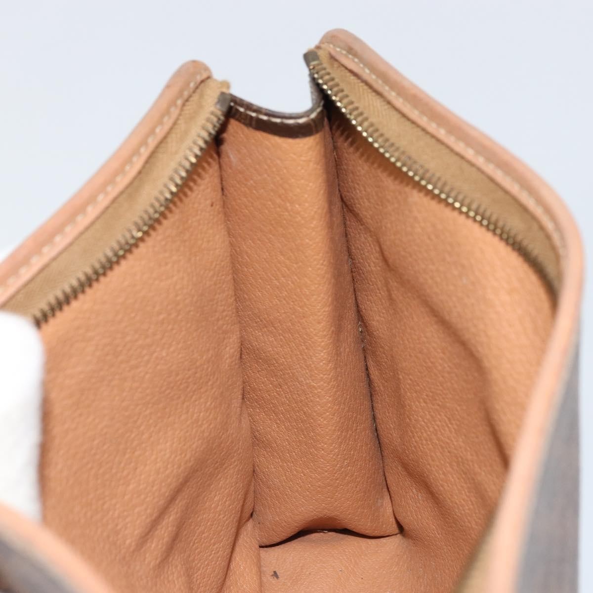 Celine Macadam Pochette Canvas and Leather, BROWN, CANVAS, Clutche & pouche