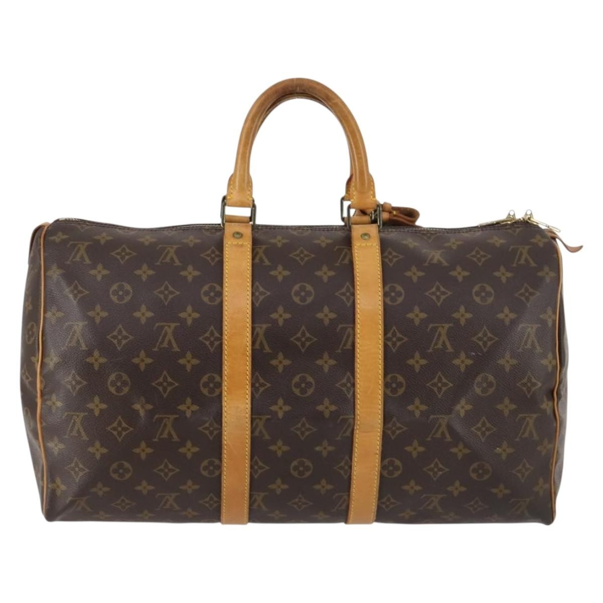 Louis Vuitton Keepall Bag Monogram Canvas, BROWN, CANVAS, Travel bag