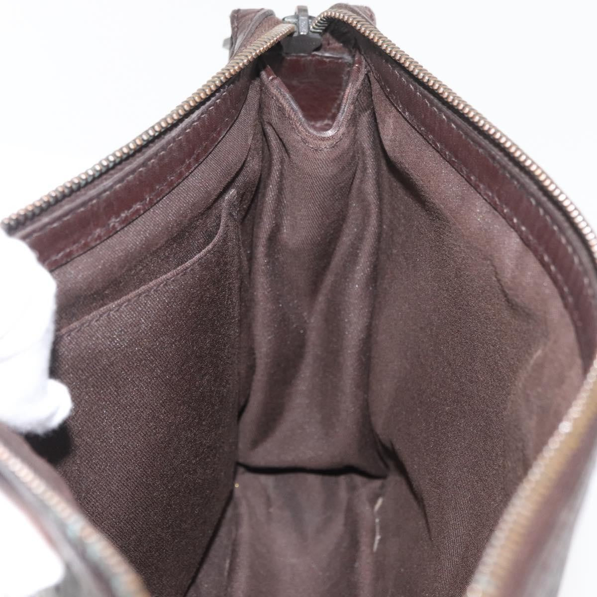 Gucci Zip Pouch Leather, BROWN, LEATHER, Clutche & pouche