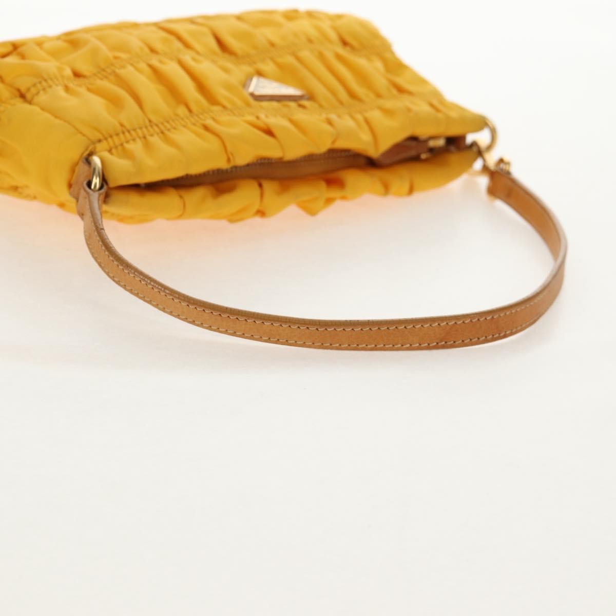 Prada Pochette Tessuto Gaufre, YELLOW, NYLON, Clutche & pouche