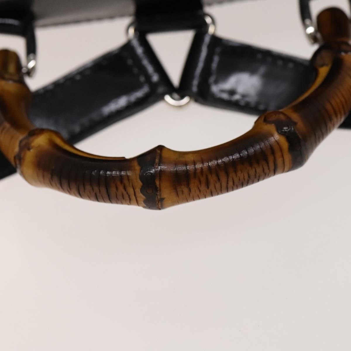 Gucci Vintage Bamboo Backpack Canvas and Leather, BLACK, CANVAS, Backpack