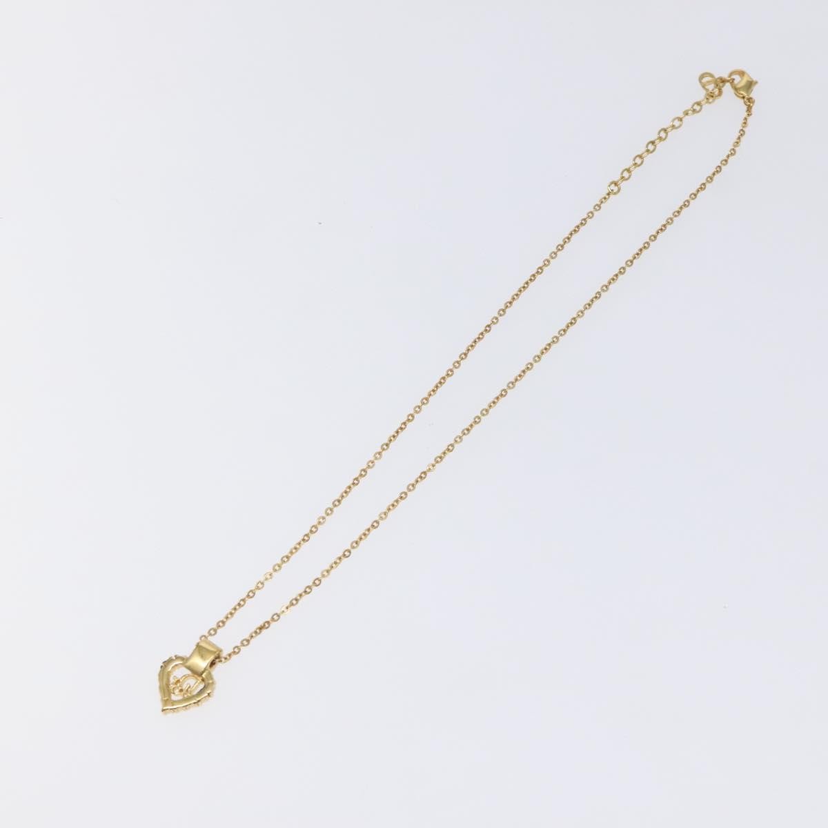 Christian Dior Logo Heart Pendant Necklace Metal, GOLD, METAL, Necklace