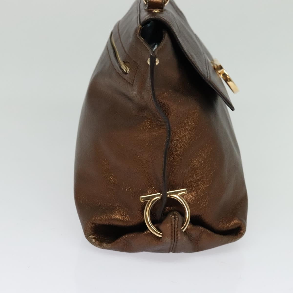 Salvatore Ferragamo Sofia Satchel Leather, BROWN, LEATHER, Handbag