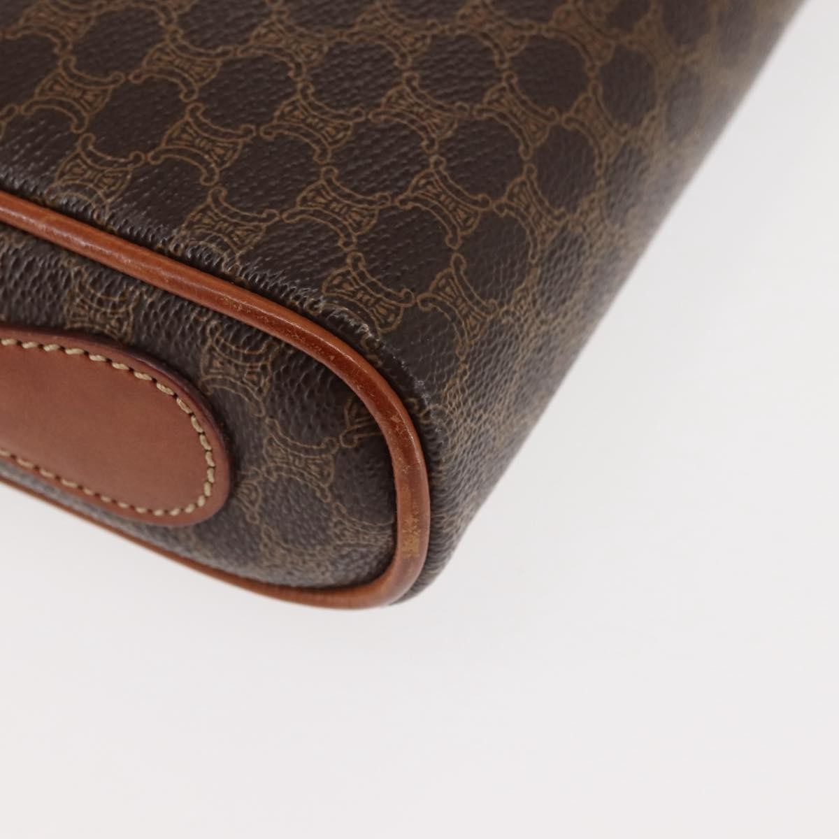 Celine Macadam Shoulder Bag PVC Leather, BROWN, CANVAS, Shoulder bag