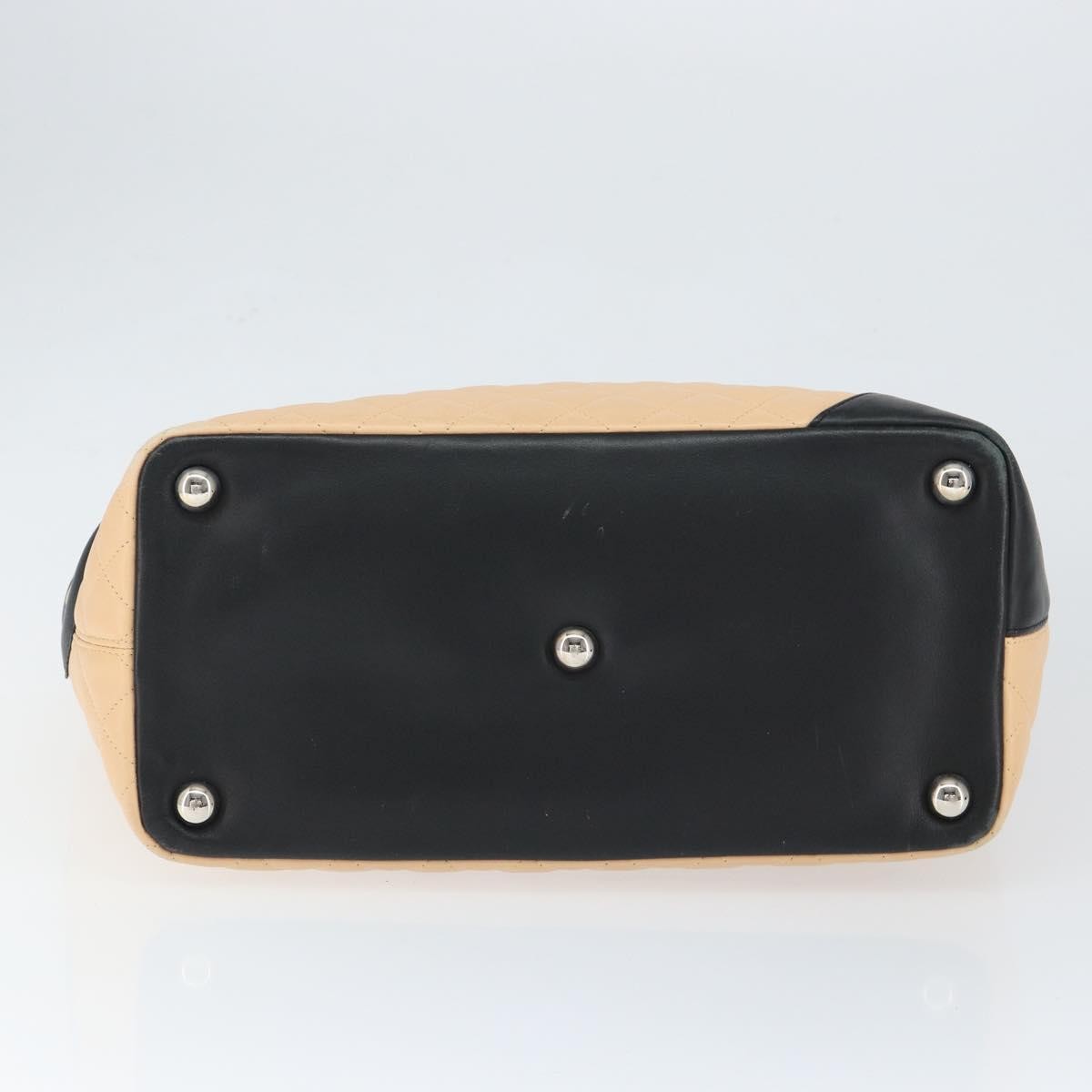 Chanel Cambon Tote Quilted Leather, BEIGE, LEATHER, Tote bag