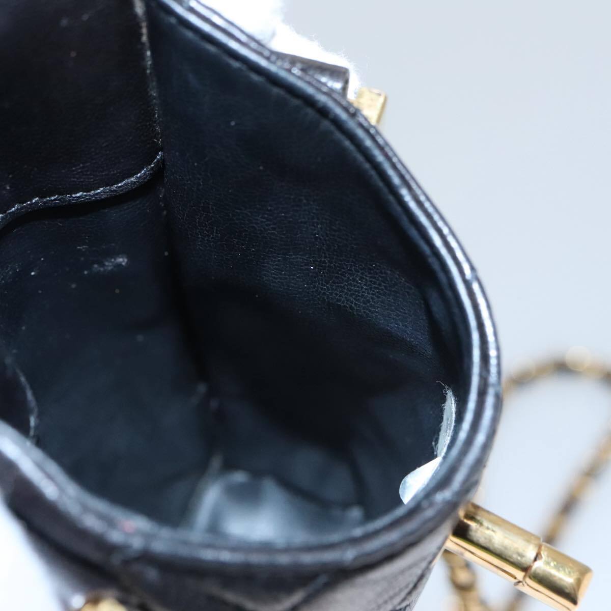 Chanel CC Phone Pouch with Chain Quilted Lambskin, BLACK, LEATHER, Crossbody bag