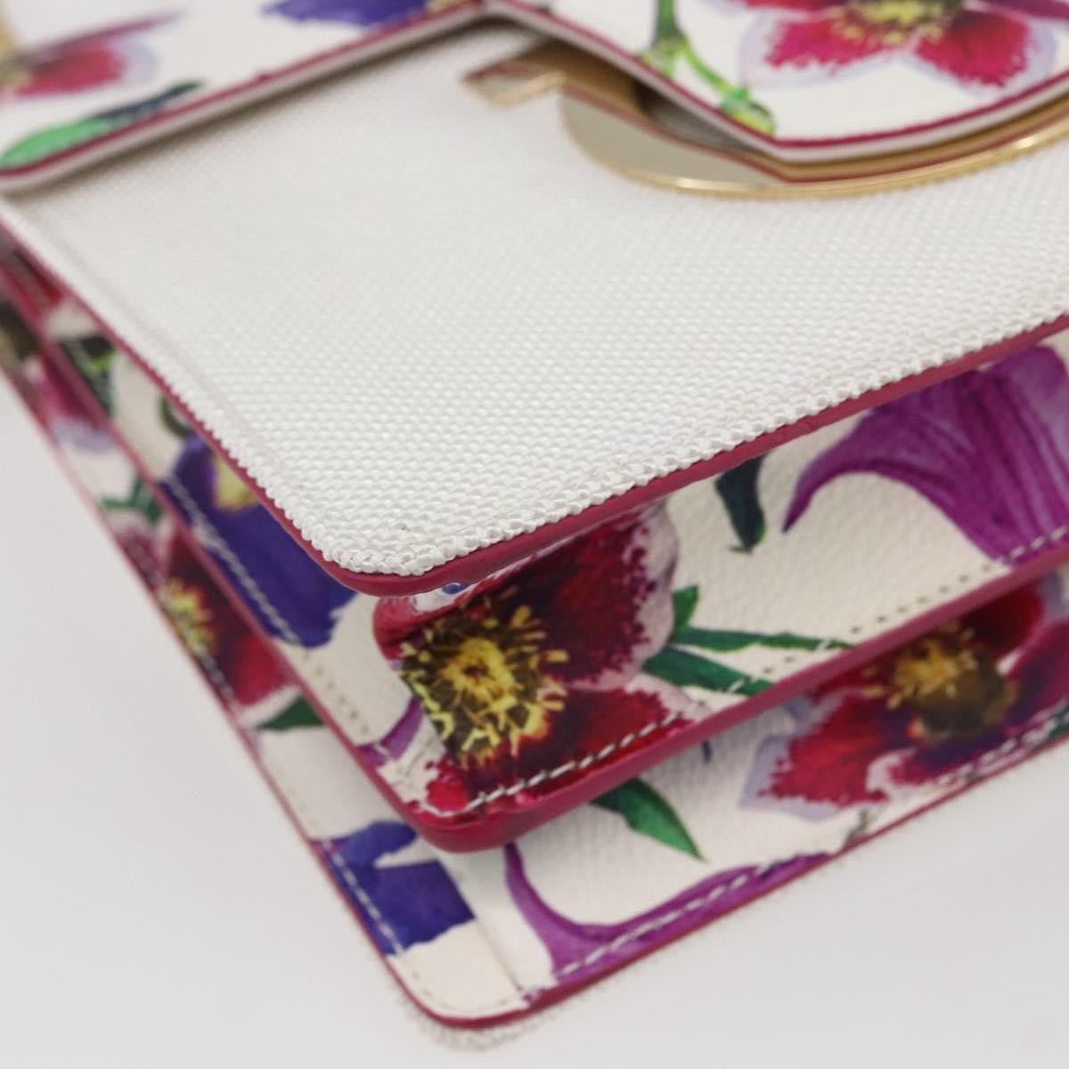 Salvatore Ferragamo Vintage Gancini Chain Shoulder Bag Canvas, MULTICOLOUR, CANVAS, Shoulder bag