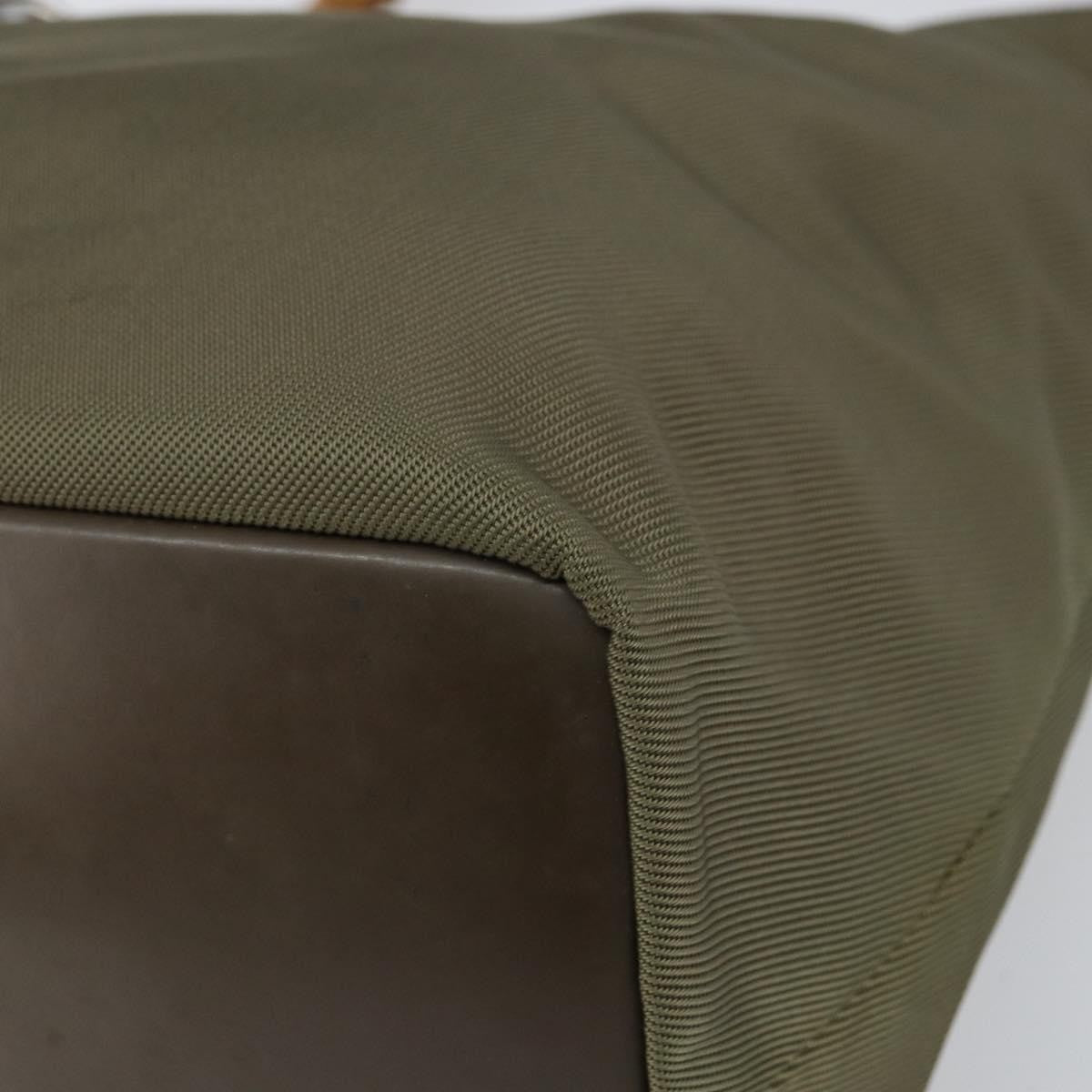 Gucci Vintage Bamboo Shoulder Bag Nylon, KHAKI, NYLON, Shoulder bag