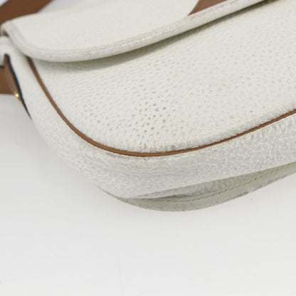 Christian Dior Vintage Shoulder Bag Leather, WHITE, LEATHER, Shoulder bag