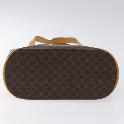 Celine Vintage Macadam Shoulder Bag Leather, BROWN, PVC,LEATHER,CANVAS, Shoulder bag