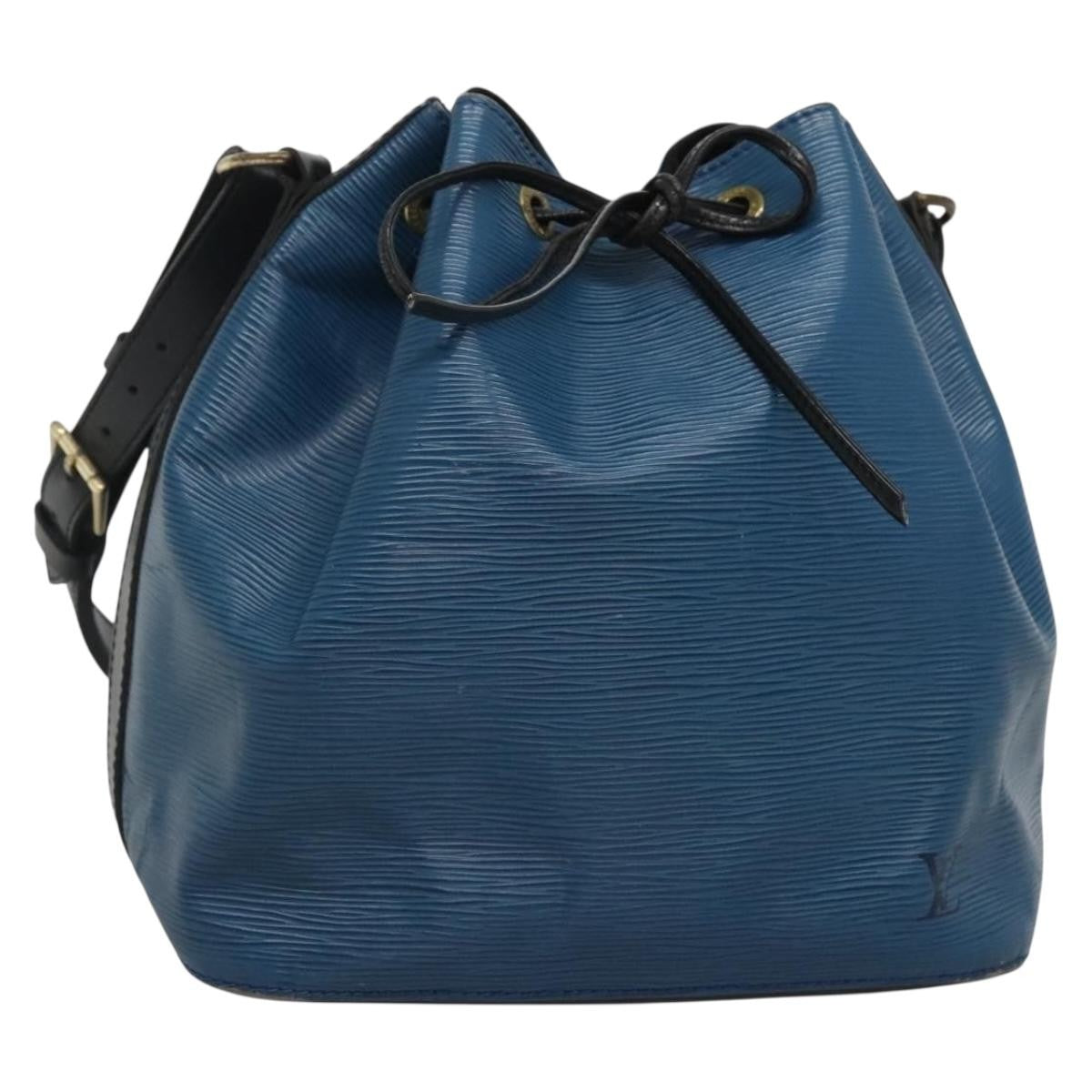 Louis Vuitton Petit Noe Handbag Epi Leather, BLUE, LEATHER, Handbag