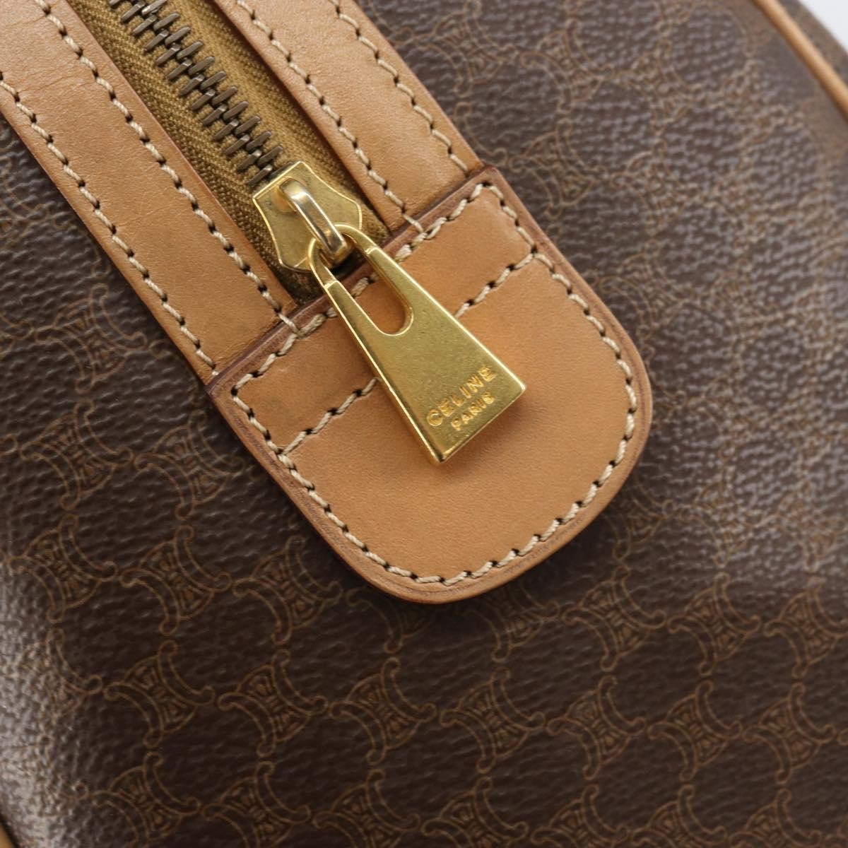 Celine Vintage Macadam Boston bag Canvas, BROWN, CANVAS, Travel bag