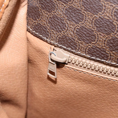 Celine Macadam Shoulder Bag PVC Leather, BROWN, CANVAS, Shoulder bag