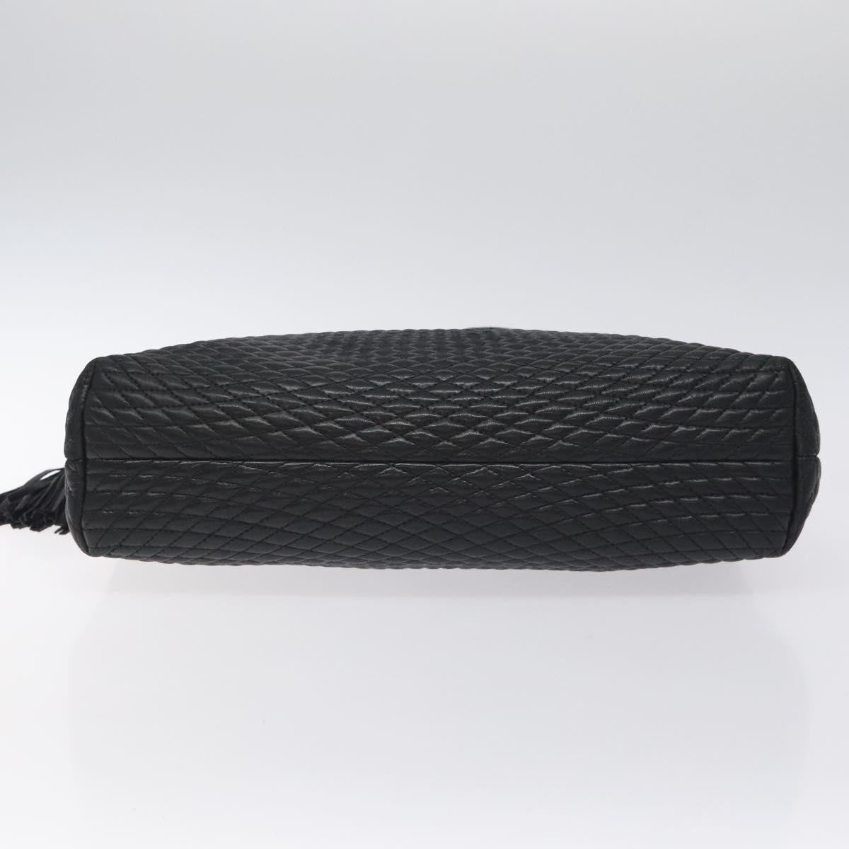 Bally Vintage Chain Shoulder Bag Quilted Leather, BLACK, LEATHER, Shoulder bag