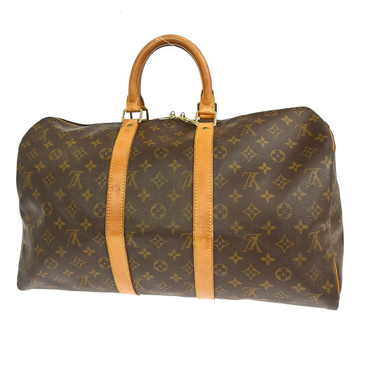 Louis Vuitton Keepall Bag Monogram Canvas, BROWN, CANVAS, Travel bag