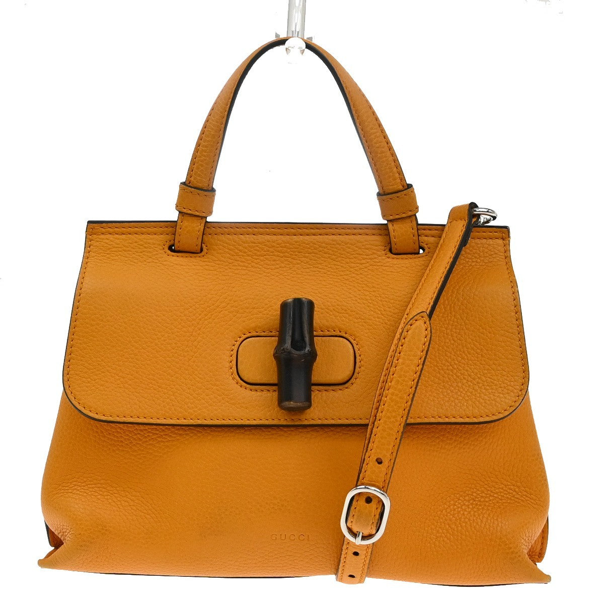 Gucci Bamboo Daily Top Handle Bag Leather, Orange, Leather, Handbag
