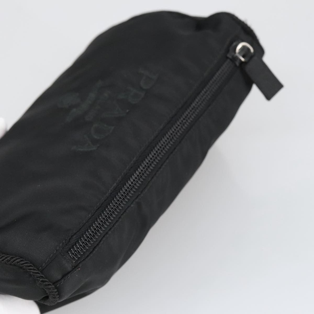 Prada Zip Pouch Tessuto, BLACK, NYLON, Clutche & pouche
