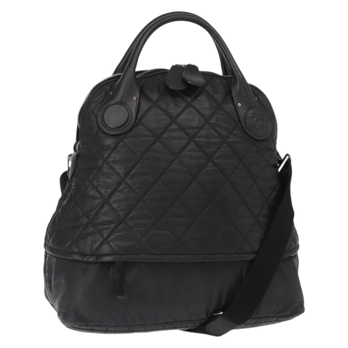 Chanel Vertical Sport Weekender Bag Quilted Nylon, BLACK, NYLON, Travel bag