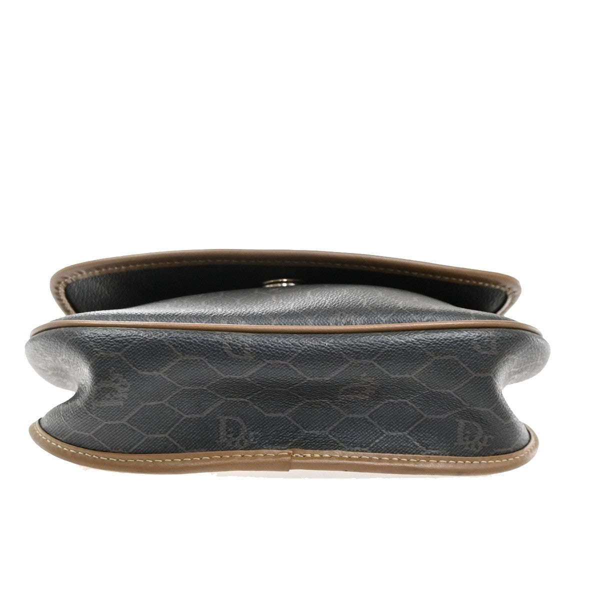 Christian Dior Vintage Honeycomb Shoulder Bag Canvas and Leather, BROWN, PVC, Shoulder bag