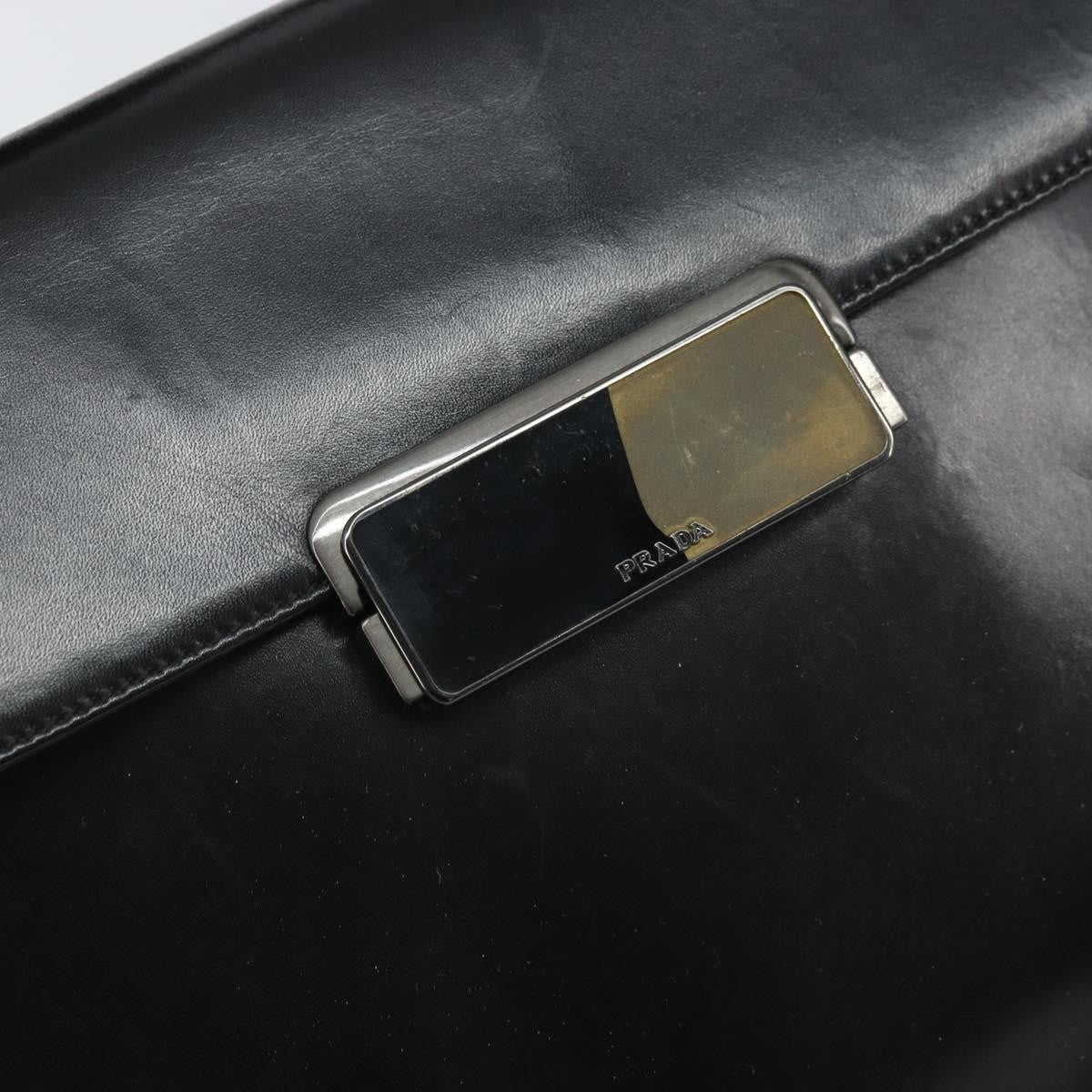 Prada Vintage Flap Shoulder Bag Leather, Black, Leather, Shoulder Bag