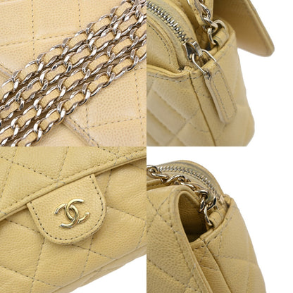 Chanel Classic Sunglasses Case with Chain Quilted Caviar, BEIGE, LEATHER, Clutche & pouche
