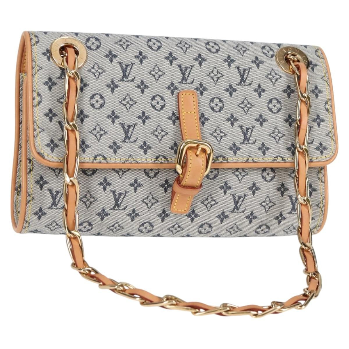 Louis Vuitton Camille Handbag Mini Lin, BLUE, CANVAS, Handbag