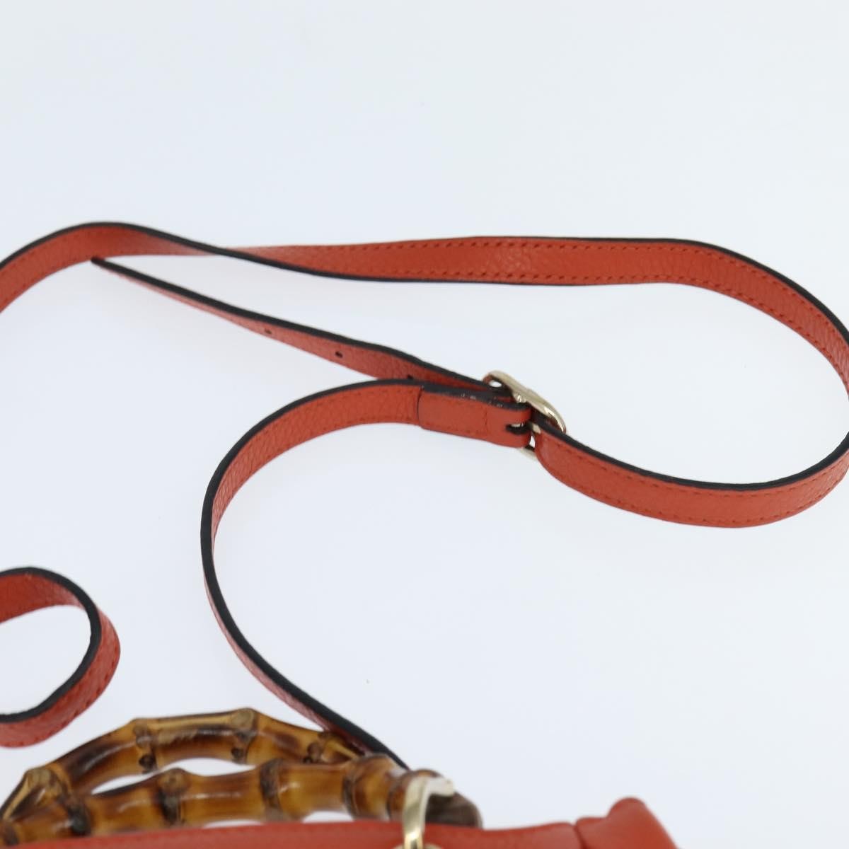 Gucci Bamboo Shopper Tote Leather, ORANGE, LEATHER, Handbag