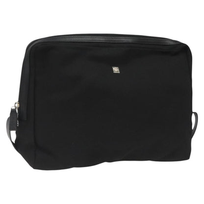 Versace Vintage Zip Pouch Canvas, BLACK, CANVAS, Clutche & pouche