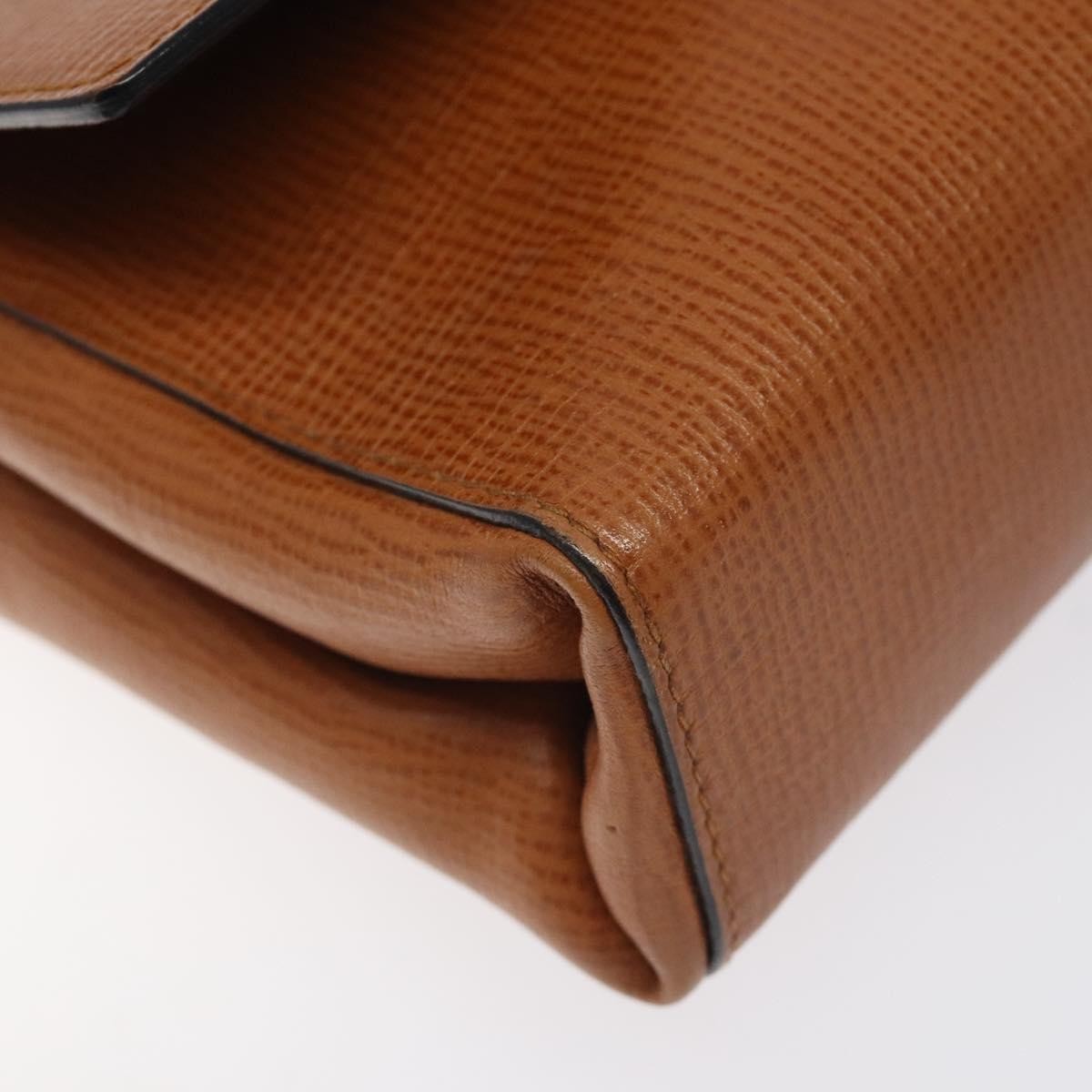 Celine Circle logo Leather, BROWN, LEATHER, Shoulder bag