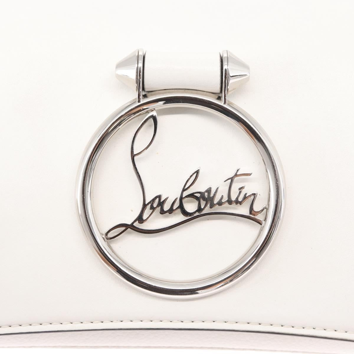 Christian Louboutin Rubylou Clutch Leather, WHITE, LEATHER, Shoulder bag