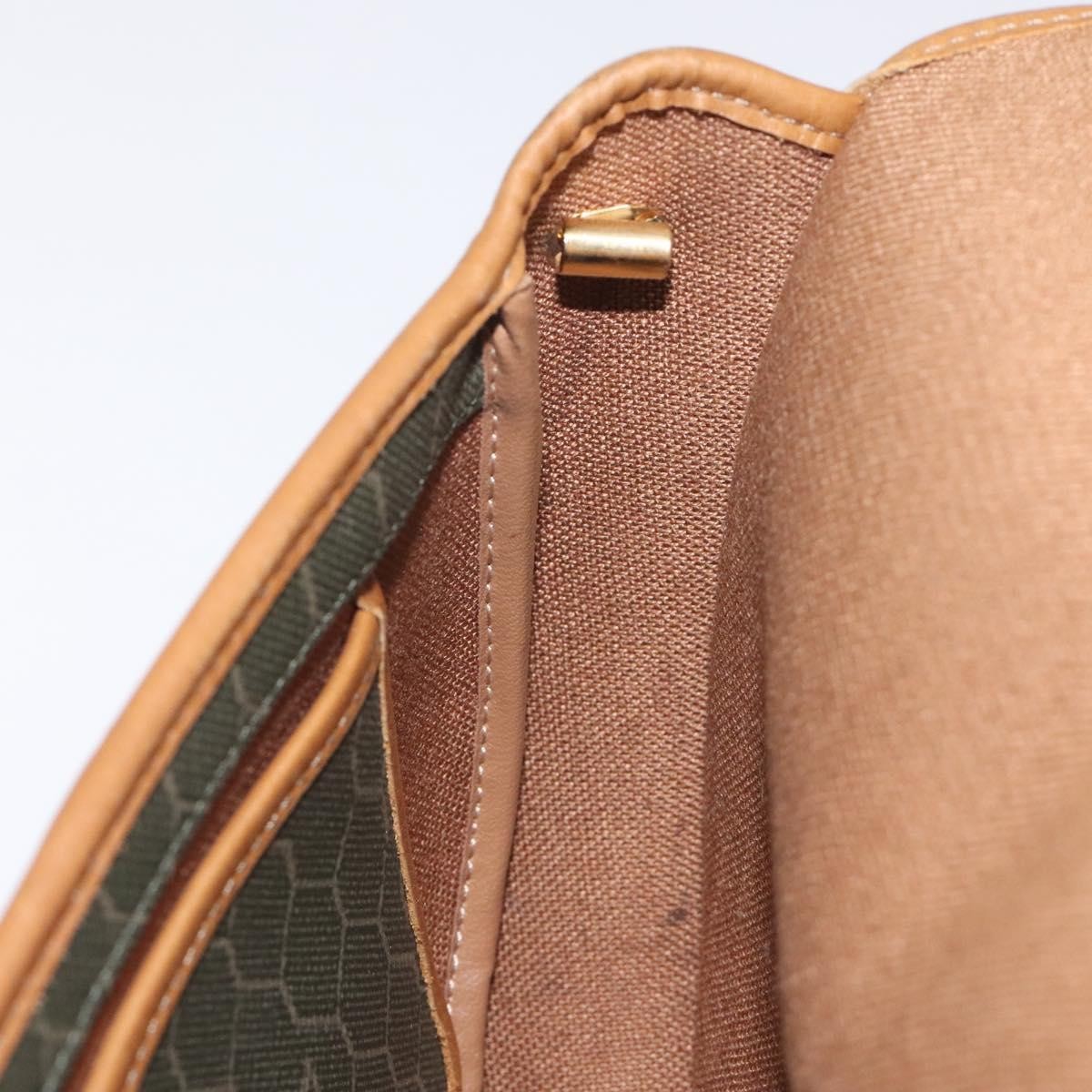 Christian Dior Vintage Honeycomb Flap Crossbody Bag Coated Canvas, GRAY, CANVAS, Crossbody bag