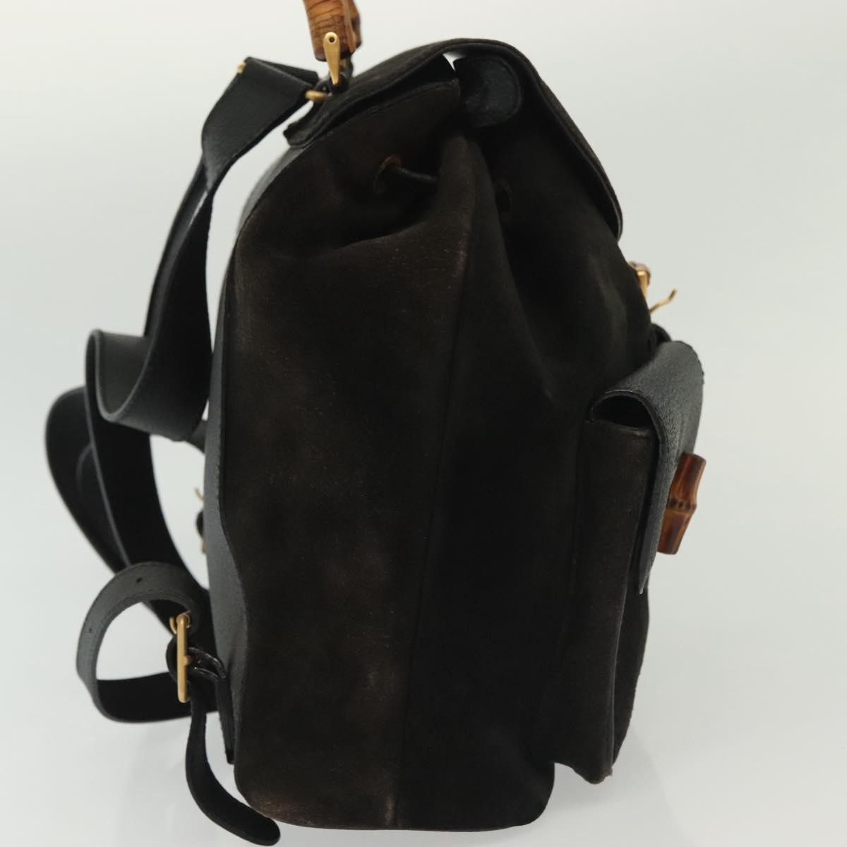 Gucci Bamboo Tassel Backpack Suede, BLACK, SUEDE, Backpack