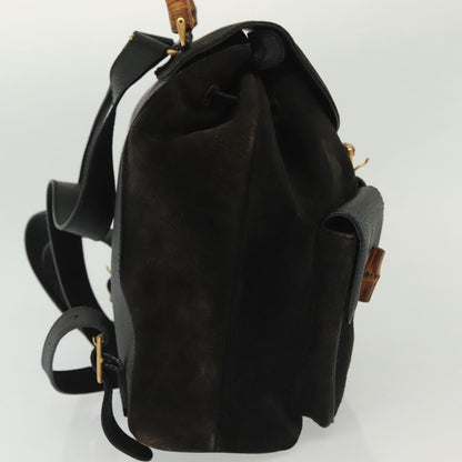 Gucci Bamboo Tassel Backpack Suede, BLACK, SUEDE, Backpack