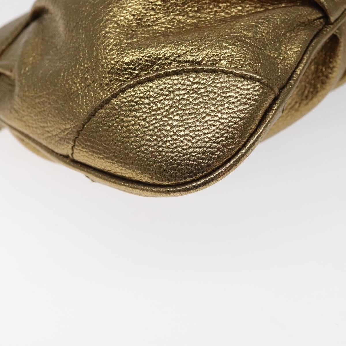 Salvatore Ferragamo Gancini Chain Clutch bag Leather, GOLD, LEATHER, Clutche & pouche