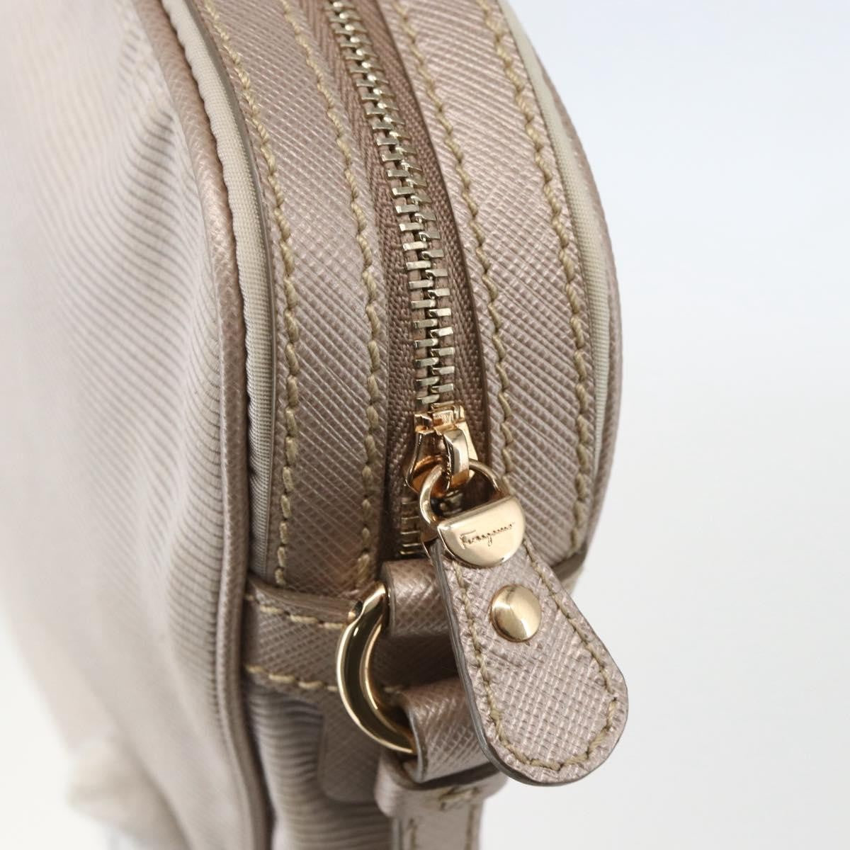 Salvatore Ferragamo Vala Shoulder Bag Nylon, BEIGE, NYLON, Shoulder bag