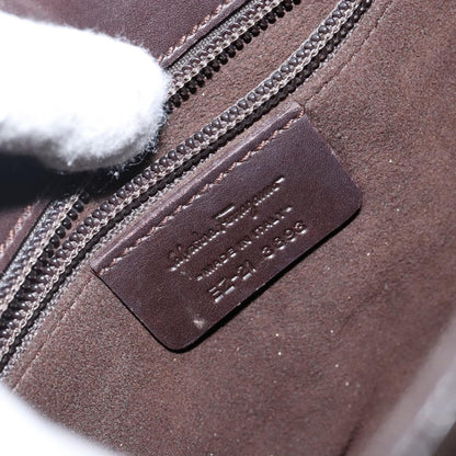 Salvatore Ferragamo Gancini handbag Leather, BLACK, LEATHER, Handbag