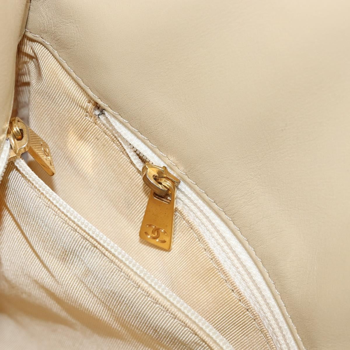 Chanel Vintage CC Logo Tote Leather, BEIGE, LEATHER, Tote bag