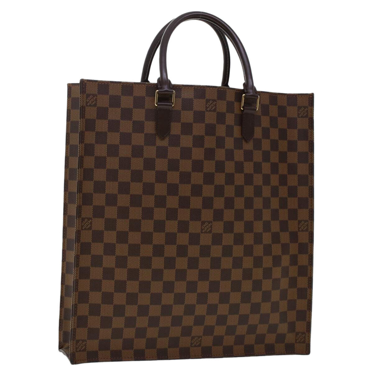 Louis Vuitton Sac Plat Bag Damier, BROWN, CANVAS, Handbag