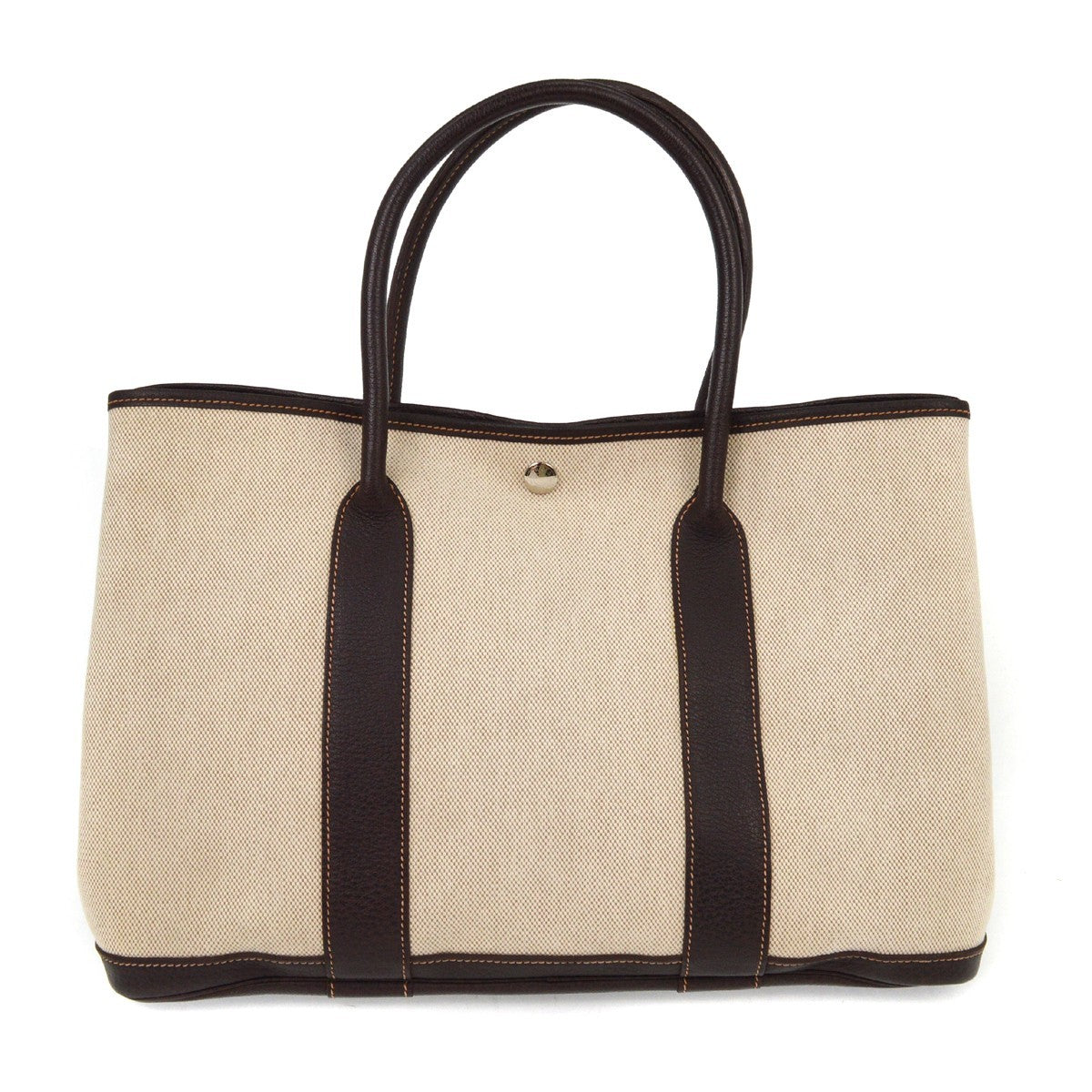 Hermes Garden Party Tote Toile and Leather, BEIGE, CANVAS, Tote bag