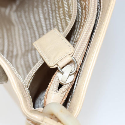 Prada Vintage Shoulder Bag Leather, BEIGE, LEATHER, Shoulder bag