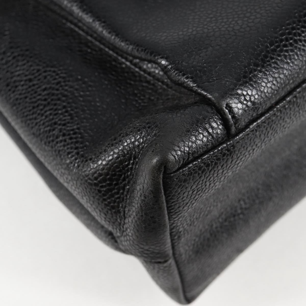 Chanel Vintage Front Pocket Camera Shoulder Bag Quilted Caviar, BLACK, LEATHER, Shoulder bag